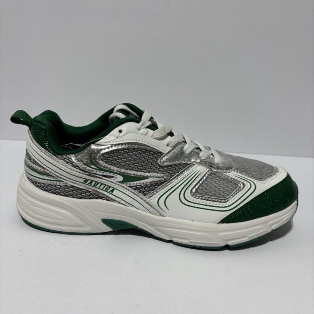 Nautica Women’s Perelto White/Green Sneakers, Size 9.5 M